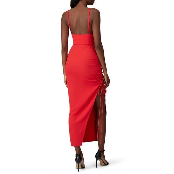 Prabal Gurung Drawstring Ruched Dress Size 0 in Red MSRP: $895 - Picture 4 of 11